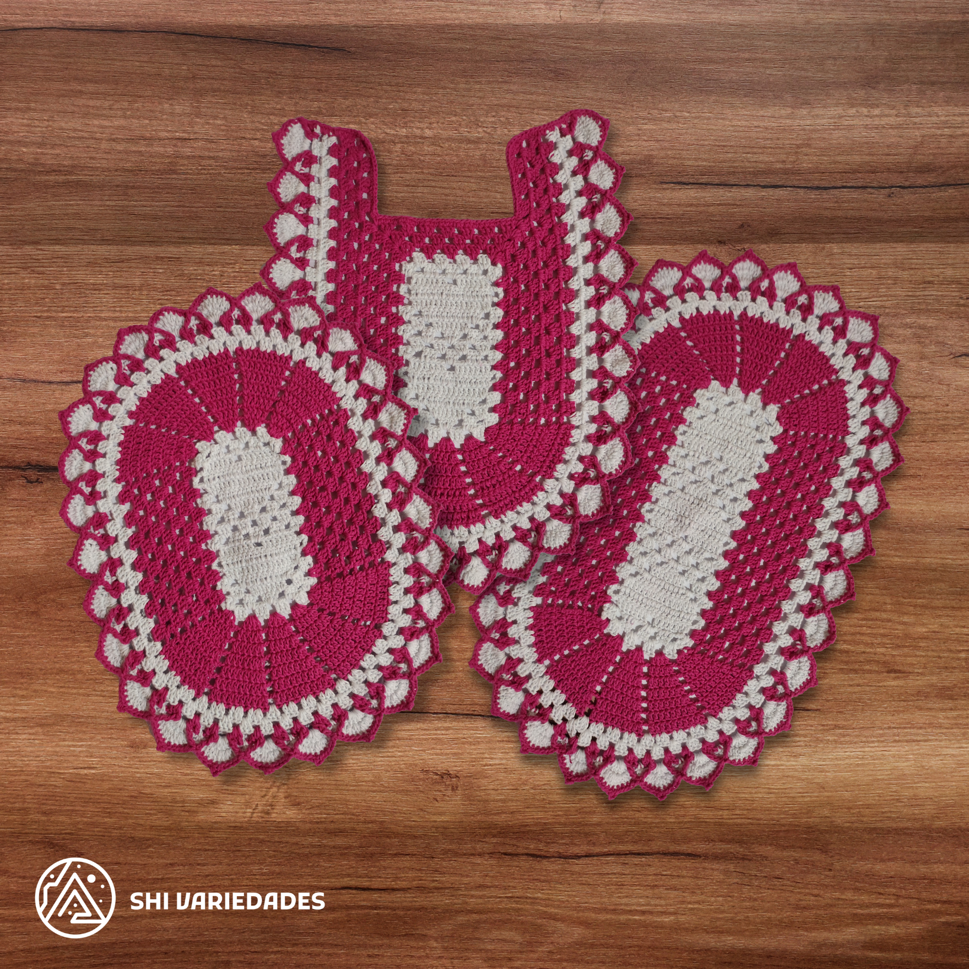 Jogo de Banheiro de Crochê Rosa